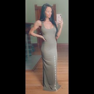 Olive green maxi dress